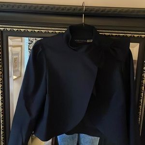 LIKE NEW black Alice + Olivia blazer with removable bow